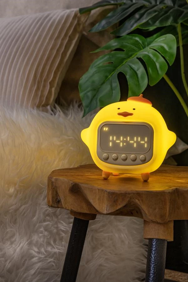 Lucide PINCHA DUCK - Lampe de table Rechargeable Chambres d'enfant - Batterie/Piles - LED 3 StepDim - 1x1,5W 2100K - Avec fonctionnalité musicale - Jaune | Essential - ambiance 1